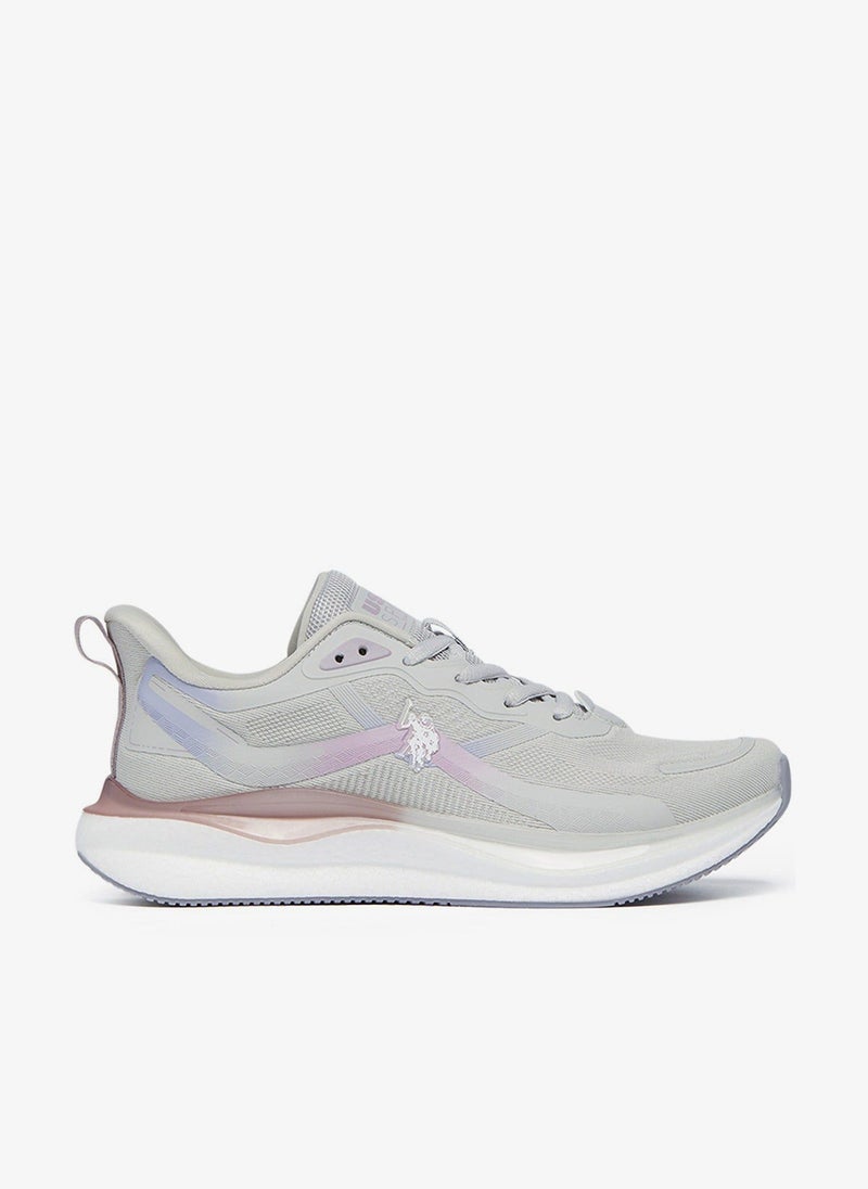 U.S. Polo Assn. Women's Grey Low-Top Limited Edition Ramadan Exclusive Sneakers Shoes - Luxe Shine, Effortless Elegance! - Image 1