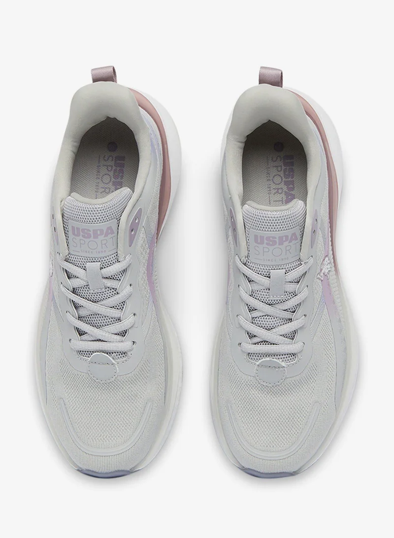 U.S. Polo Assn. L Grey Women's Grey Low-Top Limited Edition Ramadan Exclusive Sneakers Shoes - Luxe Shine, Effortless Elegance! for Women | Best Price UAE