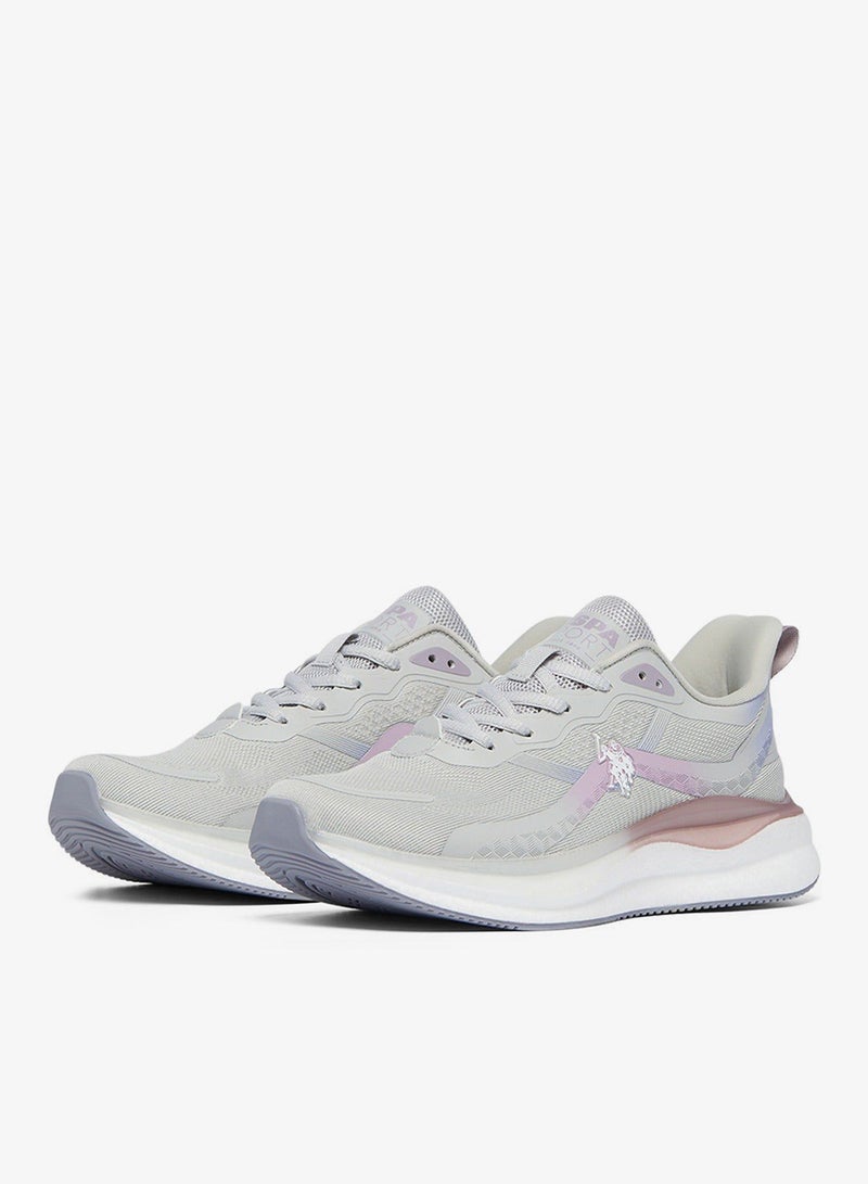 U.S. Polo Assn. Women's Grey Low-Top Limited Edition Ramadan Exclusive Sneakers Shoes - Luxe Shine, Effortless Elegance! - Image 3