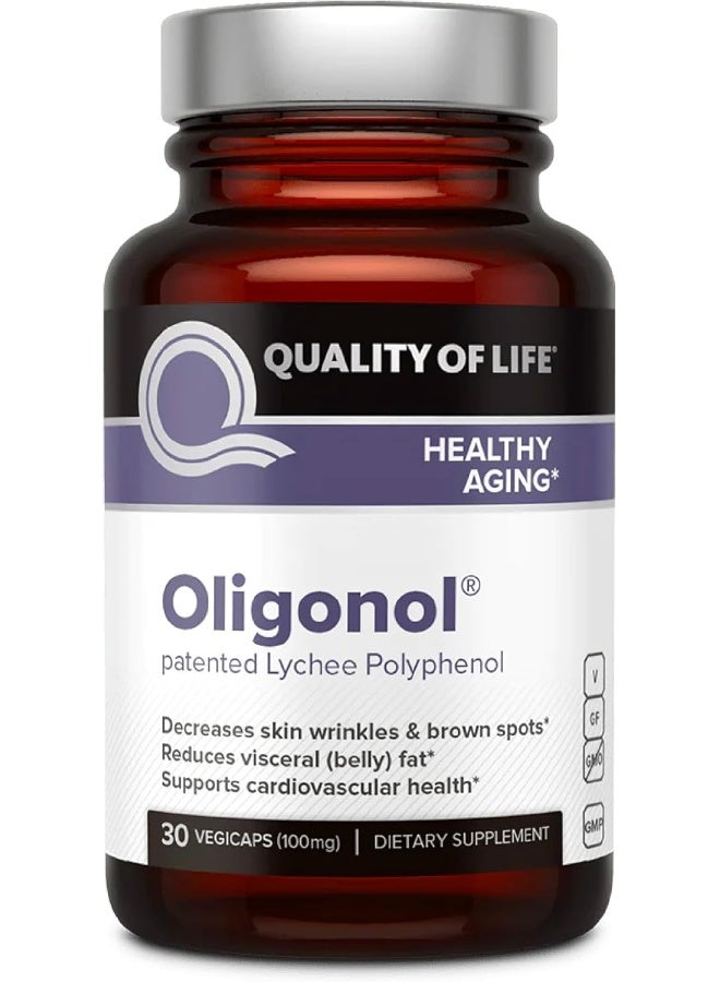 Quality of Life Labs 71854 Oligonol Supports Healthy Aging 30 Vegetarian Supplement (100Mg.) - Image 1