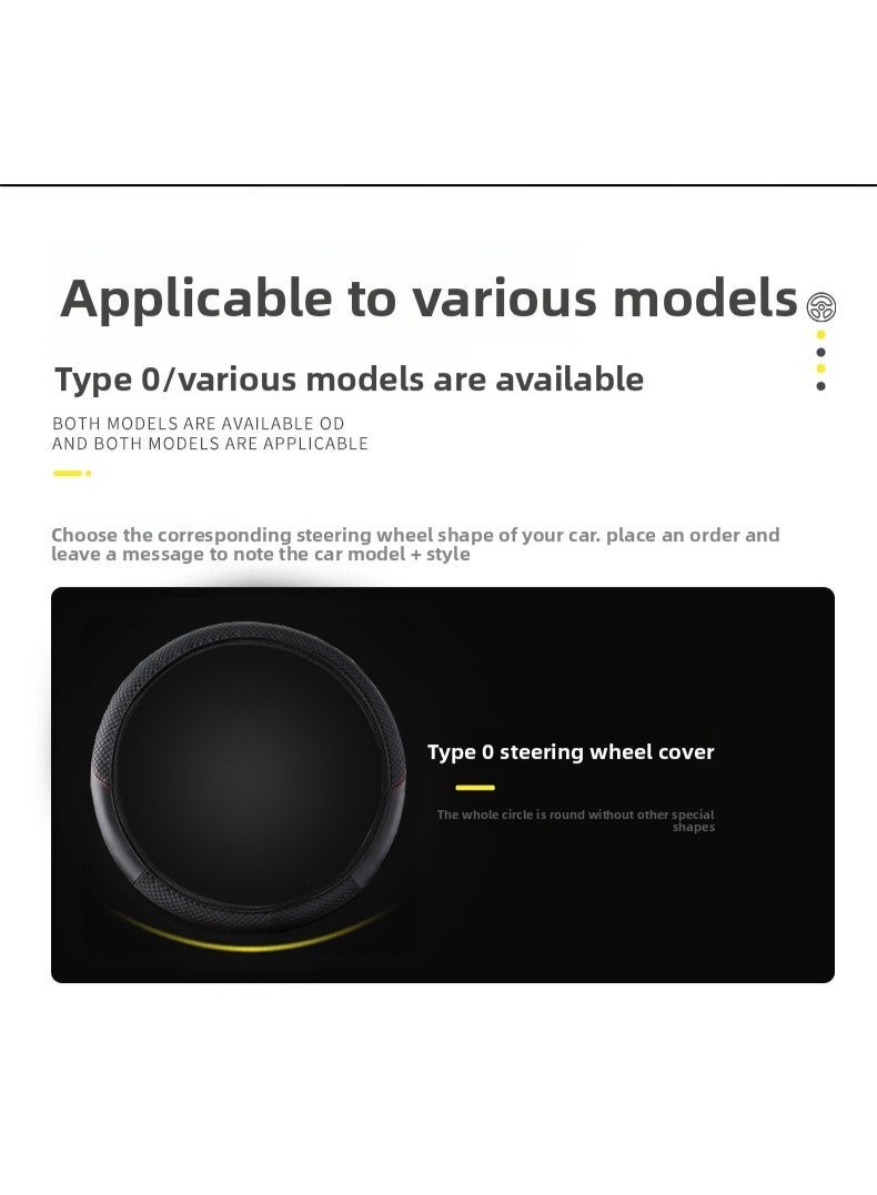 غطاء عجلة قيادة من جلد السيارة ، ناعم ومريح ، مسامي وغير قابل للانزلاق ، غطاء عجلة قيادة مرن عالمي ، سيارة رياضية ، تعديل داخلي للسيارة - Image 5