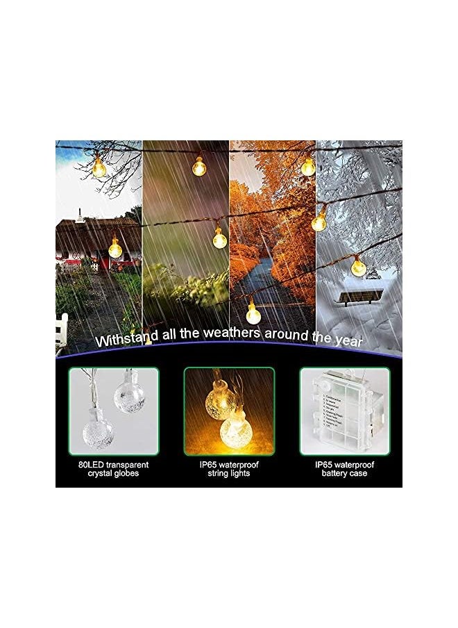The Bros Globe String Light, 10m 80LED Battery Operated String Light with Remote, 8 Modes Waterproof Indoor Outdoor Hanging decorative Lights for Home Party Patio Garden Wedding  - Image 5
