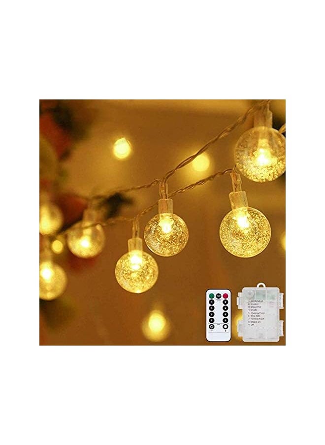 The Bros Globe String Light, 10m 80LED Battery Operated String Light with Remote, 8 Modes Waterproof Indoor Outdoor Hanging decorative Lights for Home Party Patio Garden Wedding  - Image 2