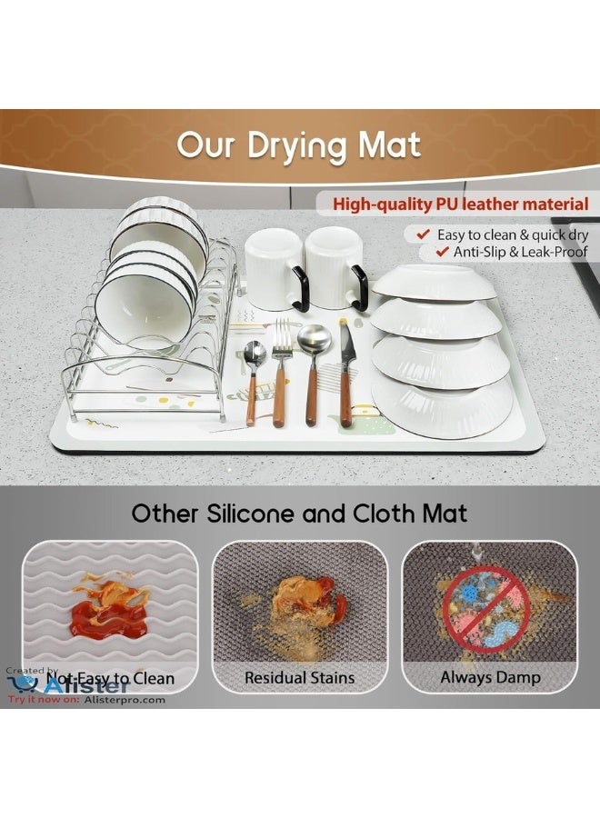 Super Absorbent Rubber Dish Drying Mat for Kitchen Table - Multicolor  - Image 2