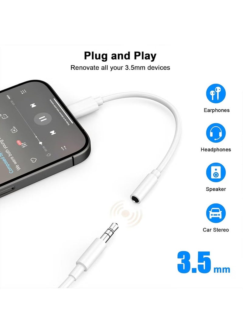 Raxoom Type C to 3.5mm Headphone Jack Adapter â€“ White, High-Quality Audio Conversion - Image 3