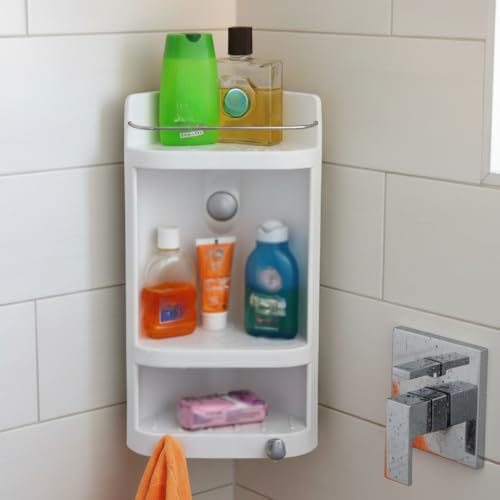 BRANCO Strong Durable Light Weight Multipurpose Bathroom Corner Cabinet Ivory Set of 2- Caddy Corner - Image 3