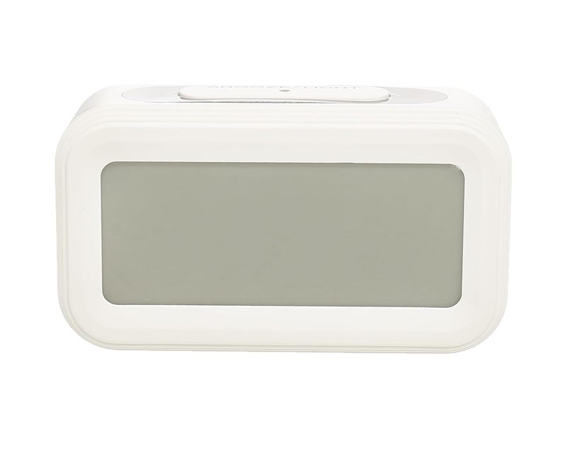 CL-23 Digital Desk Clock for Office, Bedroom & Living Room – LED Light, Alarm, Temperature Sensor & Battery Operated (3 Batteries) AAA, 14 * 8 * 5 - White