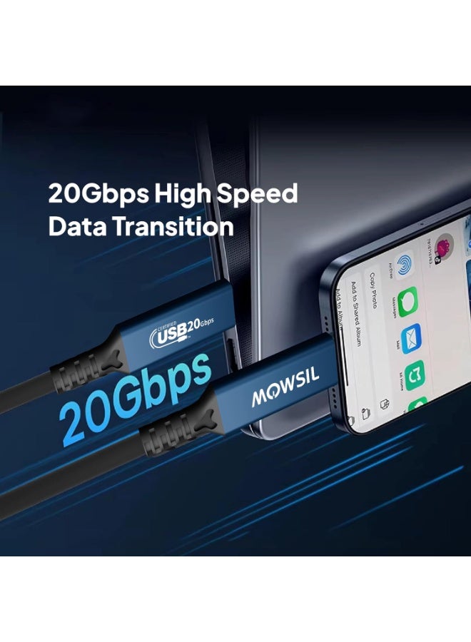 Mowsil USB C Video Cable,4K@60Hz,20Gbps,100W PD,Thunderbolt 3 - Image 4