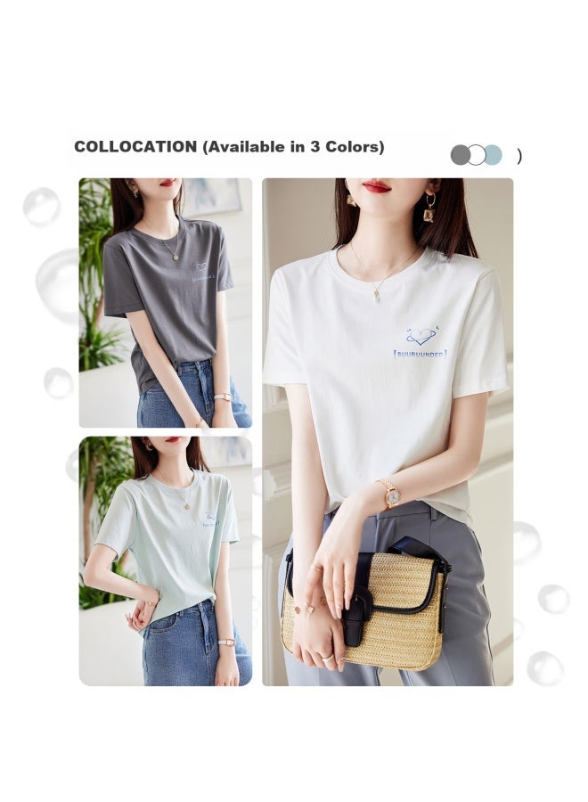 dme Demnasummer Style Love Heart Letter Print Short Sleeve T-shirt Women Slimming T-shirt - Image 2