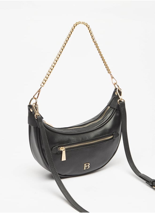 Flora Bella By Shoexpress Women Solid Hobo Bag with Detachable Strap and Zip Closure  - Image 2