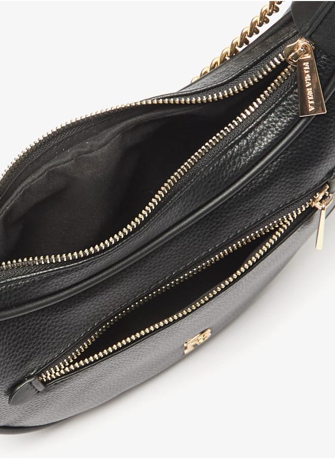 Flora Bella By Shoexpress Women Solid Hobo Bag with Detachable Strap and Zip Closure  - Image 5