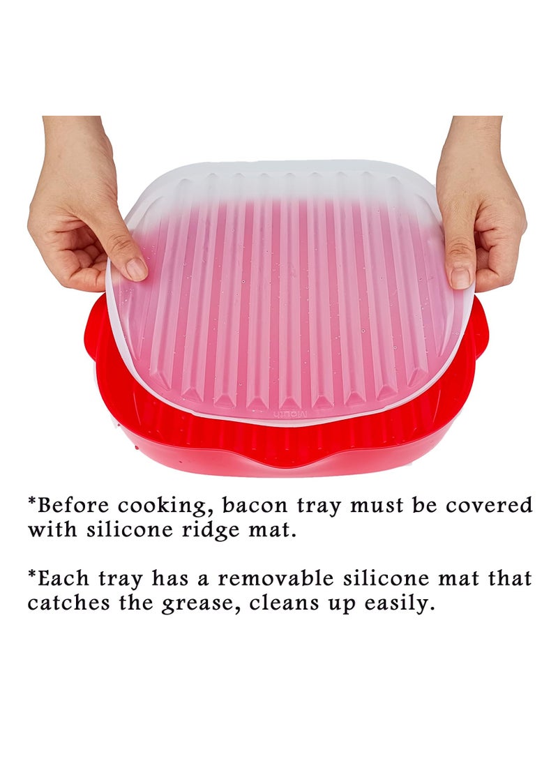 Zikra Microwave Easy Maker 2 Pieces Grill Tray Microwave Tray with Splatter Lid Safety Quick Make Crispy in Minutes - Image 4