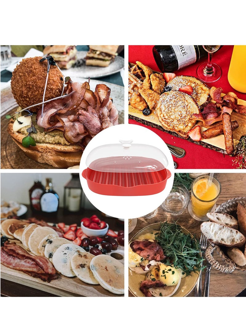 Zikra Microwave Easy Maker 2 Pieces Grill Tray Microwave Tray with Splatter Lid Safety Quick Make Crispy in Minutes - Image 5