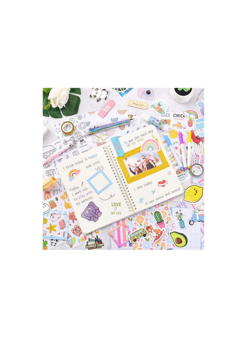 Captaintech DIY Journal Set for Girls Ages 8-13 - Perfect Birthday Gift for Tweens, Personalized Scrapbook and Diary Supplies Kit, Cute Art Crafts and Decoration for Kids in Blue. - Image 5