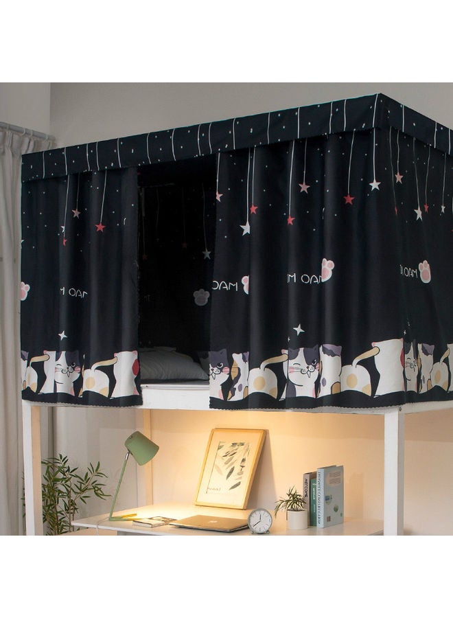 NIBEMINENT Upper Deck Curtain With Outer Space Design Cotton Black/White 195 x 90 115cm