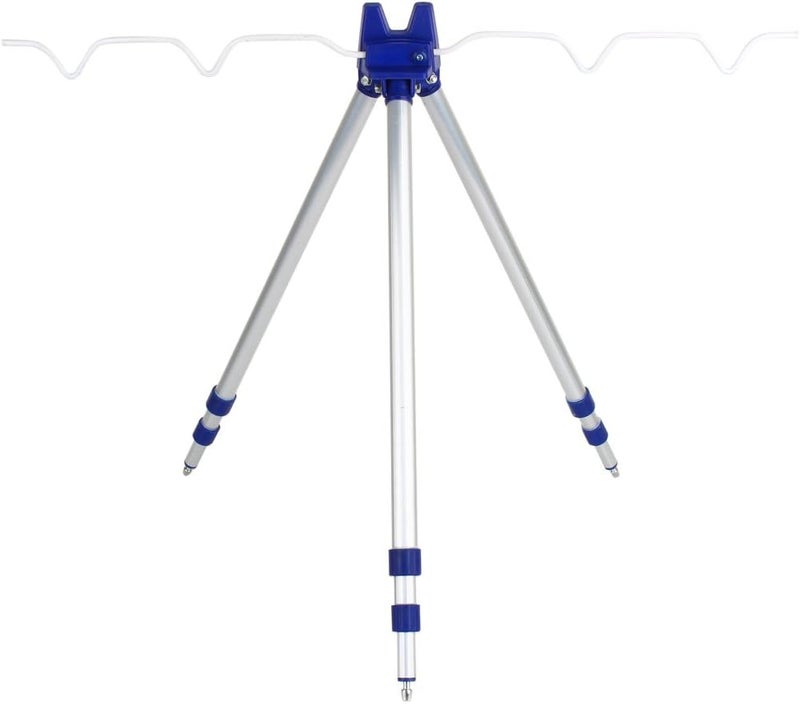 HURRISE Portable Folding Fishing Rods Aluminum Tripod with 3 Sections Retractable Fishing Rod Bracket for Outdoor Beach Travel Camping Fishing Stand Rest Tackle - Image 1