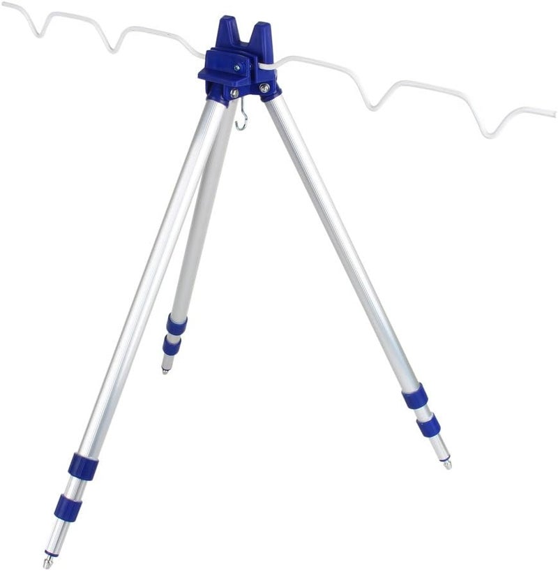 HURRISE Portable Folding Fishing Rods Aluminum Tripod with 3 Sections Retractable Fishing Rod Bracket for Outdoor Beach Travel Camping Fishing Stand Rest Tackle - Image 3