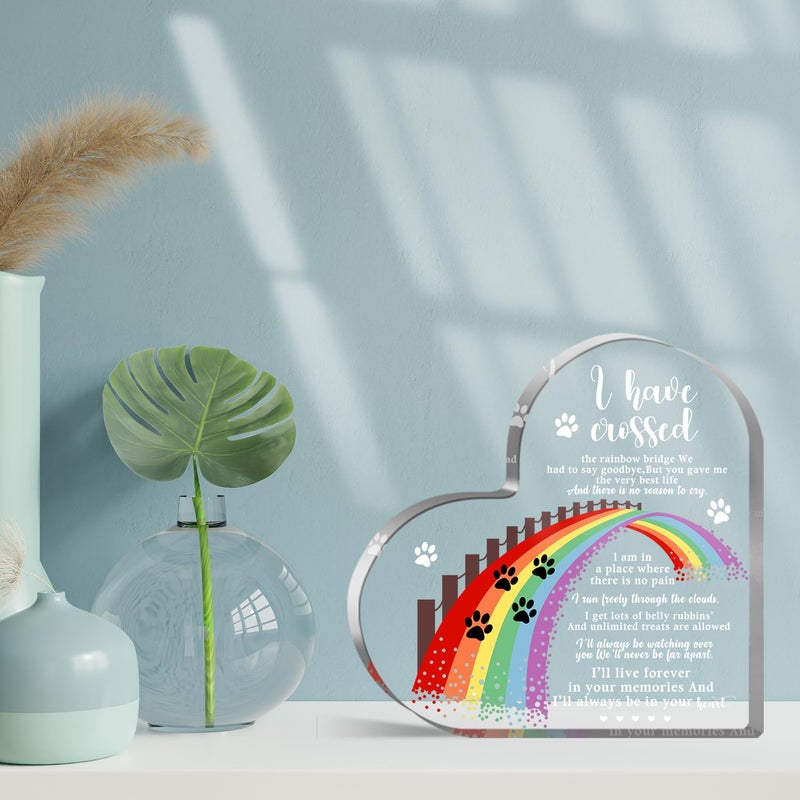 Xendelow Pet Memorial Gifts, Sympathy Gifts for Loss of Dog Cat, Pet Sympathy Present, Pet Memorial Acrylic Rainbow Bridge Decorations, Condolences Gift for Remembrance, Bereavement Gift for Loss Pet - Image 5