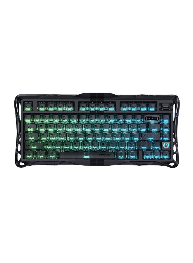 جرافا ستار لوحة مفاتيح الألعاب GravaStar Mercury V75 بنسبة 75% ، مفاتيح Gateron Jade Pro المغناطيسية ، تردد 8000Hz ، إضاءة خلفية RGB ، إطار من الألمنيوم - أسود خفي - Image 1