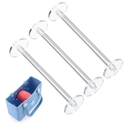 JUXYES 3 Pack Acrylic Yarn Spinner Rotating Yarn Holder Compatible with Small and Medium BoggBag Portable Knitting Accessories for Beach Tote Bag Yarn Holder Spinner for Knitting Crocheting - Image 1