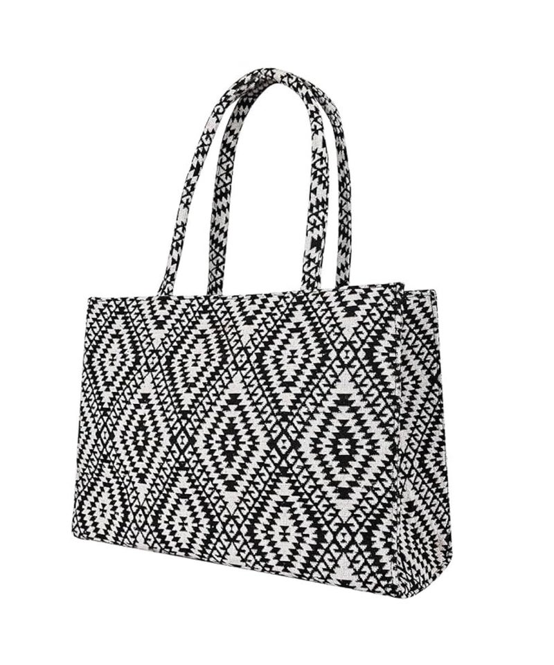 Glowic Women's Durable & Stylish Bags Everyday Use, Perfect for Work, Travel, or Casual Outings(Handbag-98) (Black-Cream) - Image 2