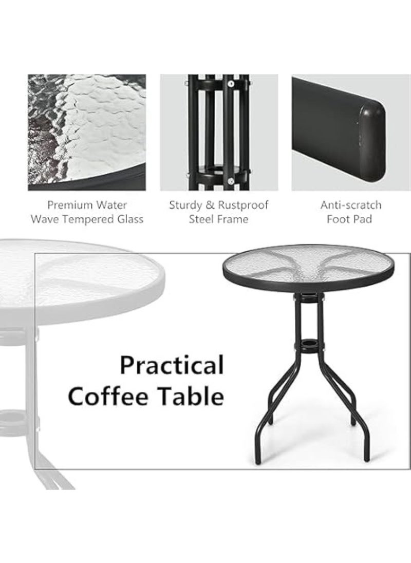 KUSTOMDECO - Outdoor Patio Bistro Set – 2 Wicker Chairs & Round Table – Perfectly Crafted for Small Spaces, Cozy Outdoor Dining, and Stylish Relaxation - Image 1