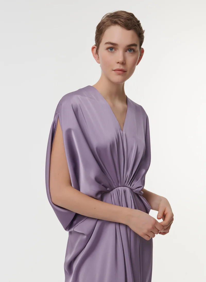 leem  Marked Waist Drape Dress for Women | Best Price UAE