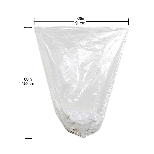 TYPLASTICS 55 Gallon Clear Trash Can Liners - 36" x 60" - High Density Garbage Bags - Case of 200 - Multipurpose for Office, Outdoor, Recycling, Industrial and Commercial - Image 2