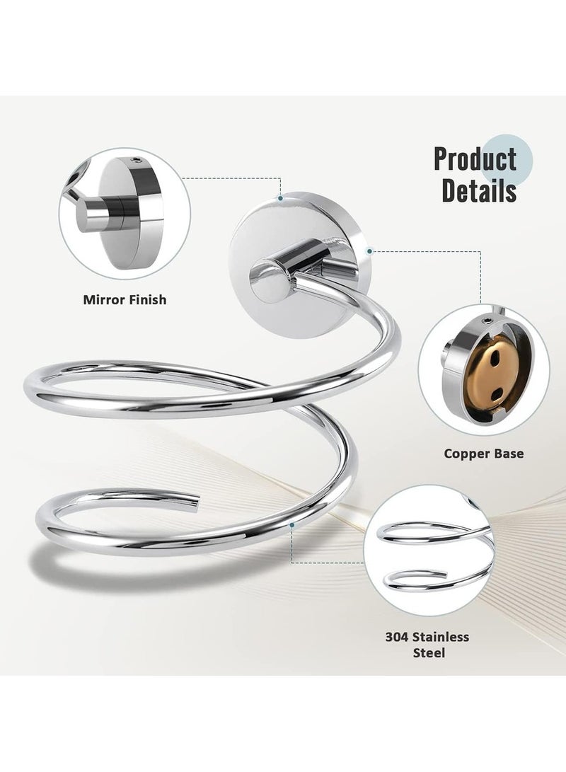 Zikra Hair Dryer Holder Hair Dryer Rack Wall Mount Stainless Steel Shelf Storage for Bathroom Walls (Ordinary Style) - Image 2