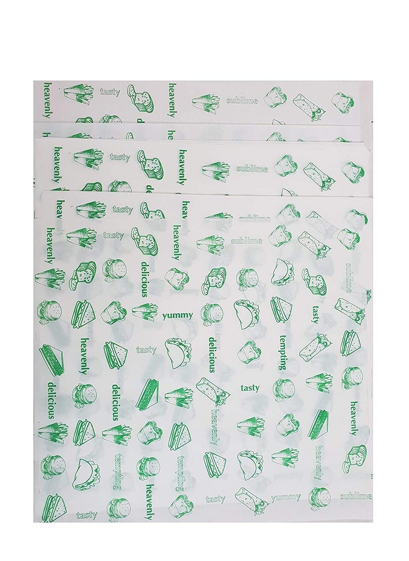 Planet Wrap Planet Wrap Food Wrapping Paper Pack of 60 Sheets 11 x 12 Green and White  - Image 1