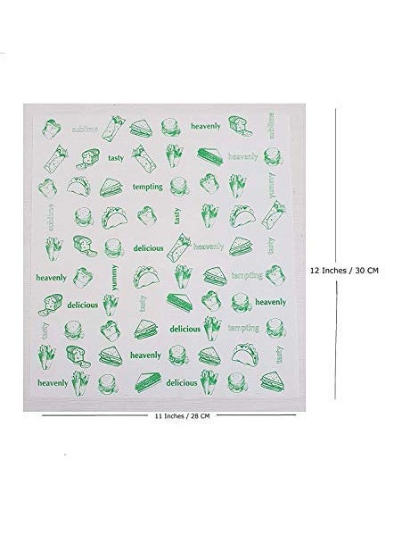 Planet Wrap Planet Wrap Food Wrapping Paper Pack of 60 Sheets 11 x 12 Green and White  - Image 2