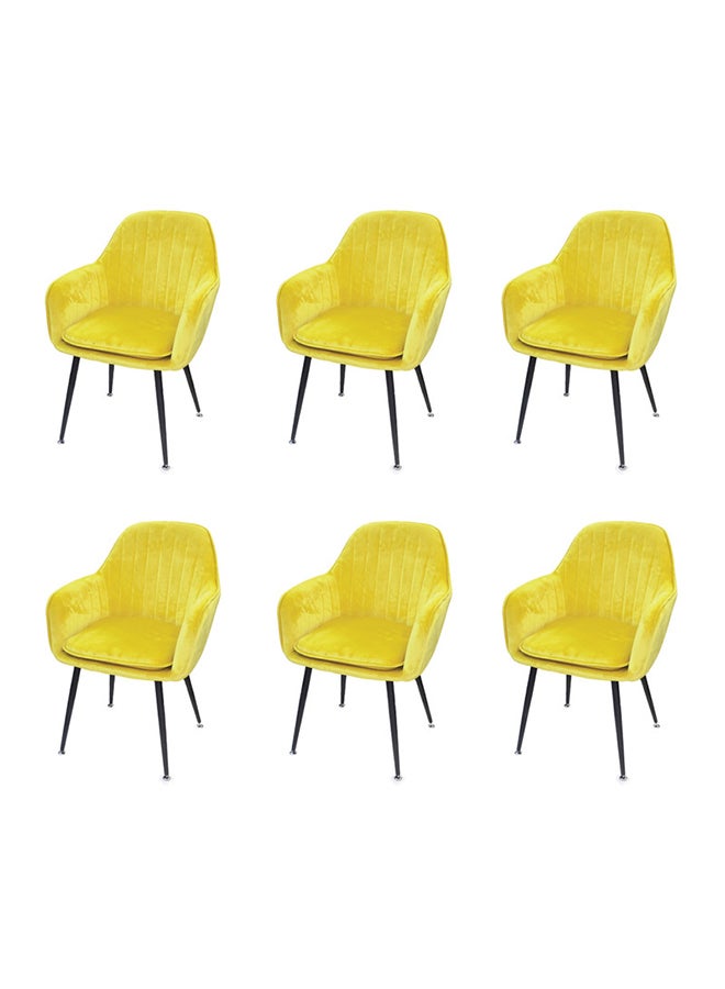 JILPHAR FURNITURE Jilphar Furniture Readymade Yellow Velvet Chair 1181A set of 6pcs 