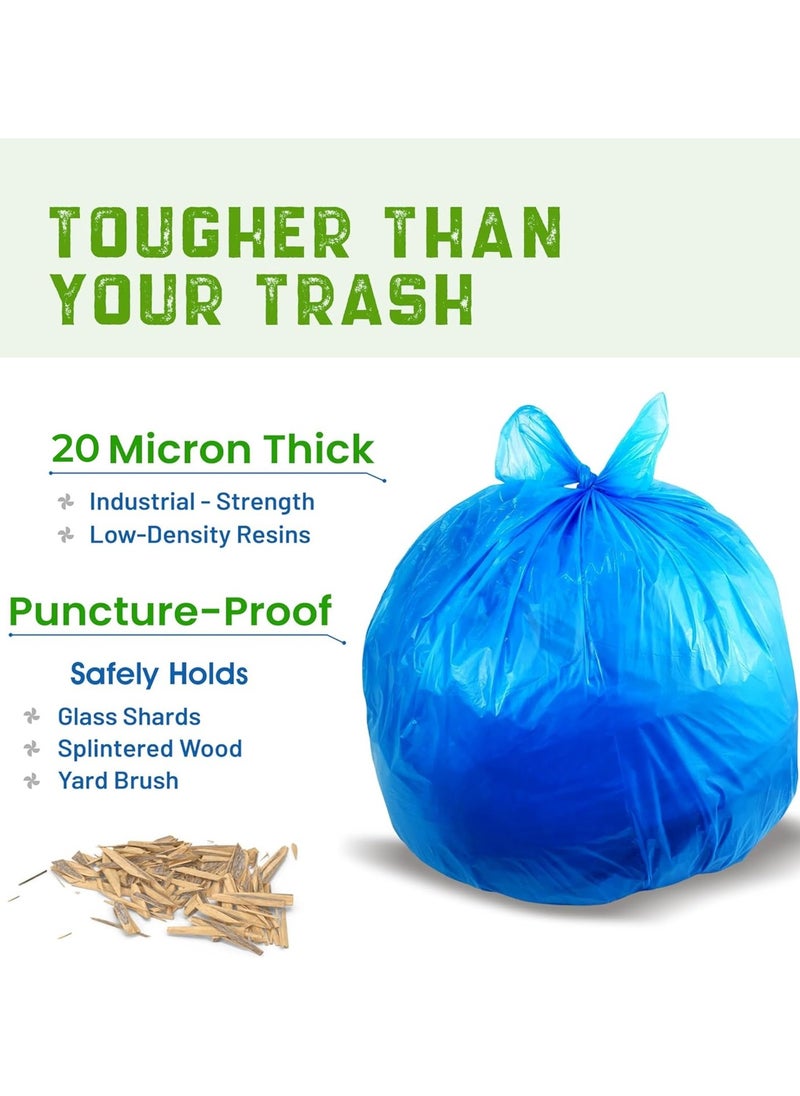 Hi Care (Pack of 100 Bags) Hi-Care Garbage Bag Blue 65x95cm 20 Micron Heavy Duty Oxo Biodegradable Plastic Bag Medium Trash Bags Dustbin Bags Waste Bag Office Bag Strong And Durable Bin Bag Garbage Bag Medium  - Image 3