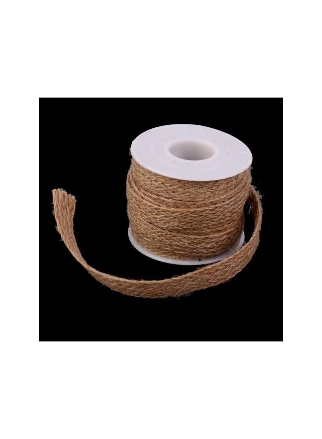 klarako Braided Burlap Ribbon Rope for DIY Craft 5M*10MM (Brown)  - Image 2