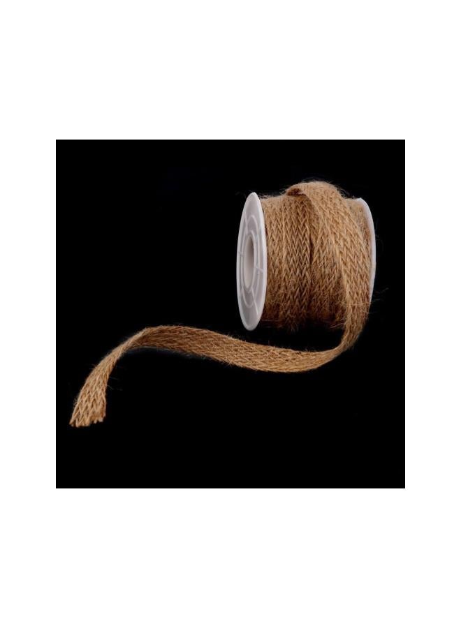 klarako Braided Burlap Ribbon Rope for DIY Craft 5M*10MM (Brown)  - Image 3