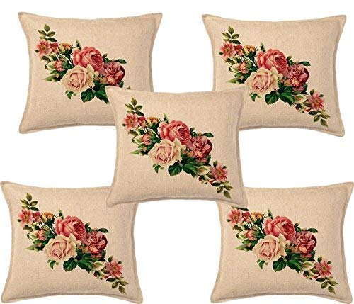 AEROHAVEN Set of 5 Decorative Hand Made Jute Throw/Pillow Cushion Covers - CC-07 - (12 Inch x 12 Inch) - Image 2