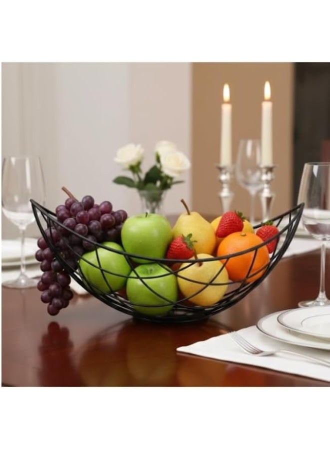 Metal Wire Fruit Basket – Stylish Black Countertop Organizer for Bread, Snacks and Fruits - Image 5