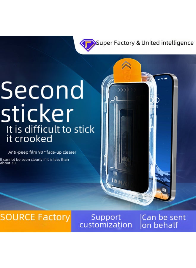 15 Dust-free Chamber IPhone 14 Privacy 12promax Anti-spy Tempered Glass Screen Protector For Phones-Color:Anti-peep And Dust-proof 】-Dimensions:iphone15pro - Image 2