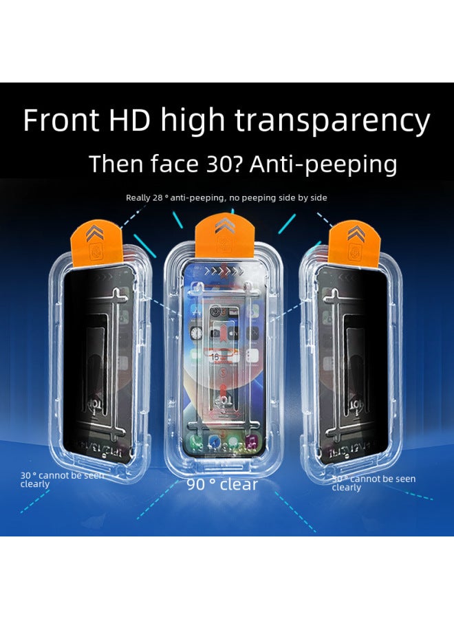 15 Dust-free Chamber IPhone 14 Privacy 12promax Anti-spy Tempered Glass Screen Protector For Phones-Color:Anti-peep And Dust-proof 】-Dimensions:iphone15pro - Image 3