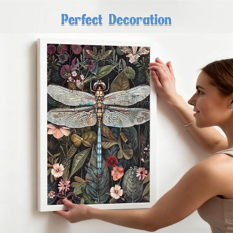 Baiwanerxiang Diamond Art Kits for Adults, Dragonfly Diamond Art Kits for Adults Beginners, DIY Diamond Art Painting on Canvas for Home Wall Art Decor, 12x16 Inches - Image 3