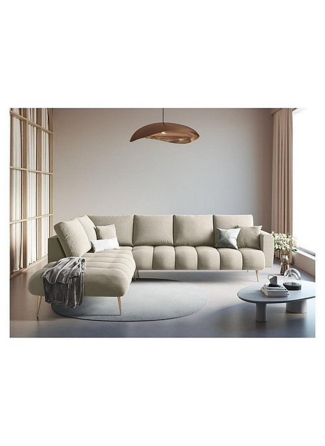 4 Seater L-shape Sofa Velvet 85×180×250 Cm - Beige - pzsku/Z50AA35369B0D22014688Z/45/_/1716822840/51bb265a-acd9-4278-a961-5bf8f31ea632