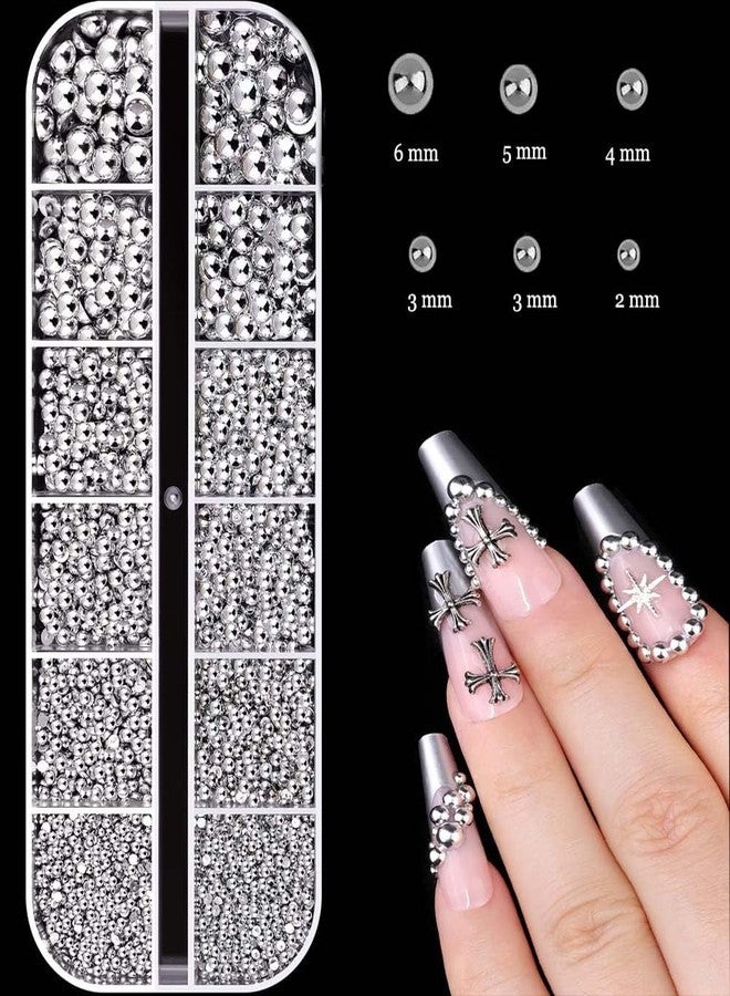KACHIMOO Silver Nail Charms and Gems,Pink Nail Art Charms 4 Boxes Nail Gems Nail Pearls 3D Butterfly Cherry Heart Star Bow Flower Dollar Cross Nail Rhinestones,3D Nail Art Charms for Nails Design - Image 5