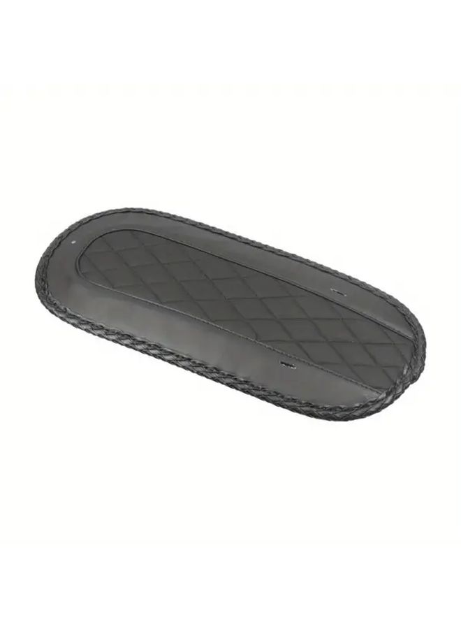 Rhombus Shape Black PU Leather Heavy Duty Motorcycle Fender Panel with Edge Trim - Image 5