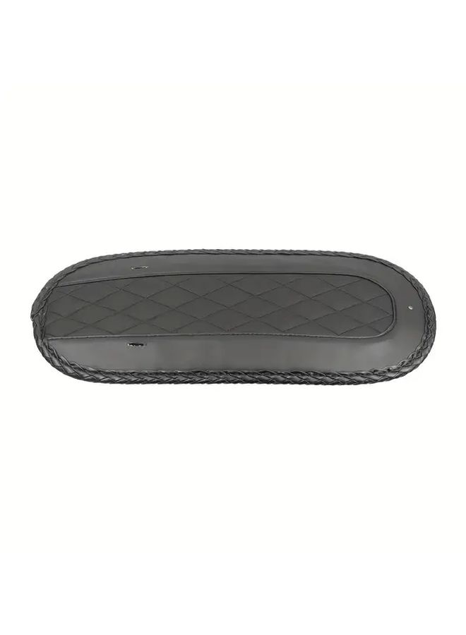 Rhombus Shape Black PU Leather Heavy Duty Motorcycle Fender Panel with Edge Trim - Image 3