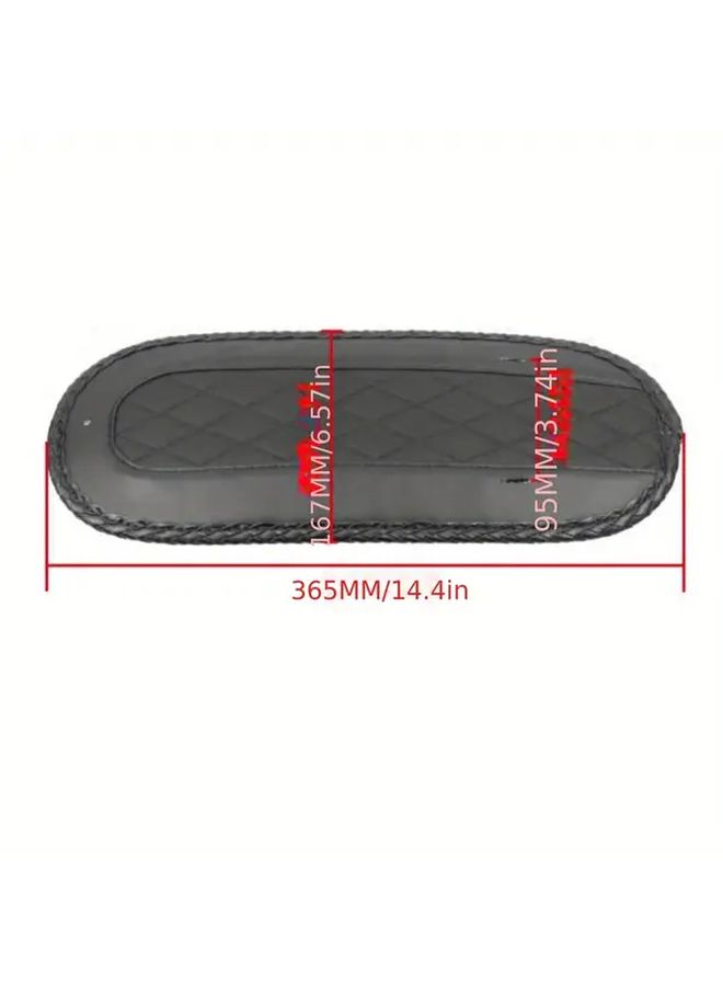 Rhombus Shape Black PU Leather Heavy Duty Motorcycle Fender Panel with Edge Trim - Image 2
