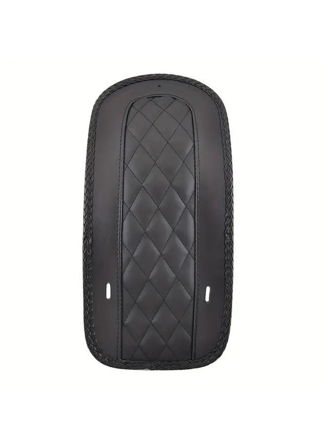 Rhombus Shape Black PU Leather Heavy Duty Motorcycle Fender Panel with Edge Trim - Image 4