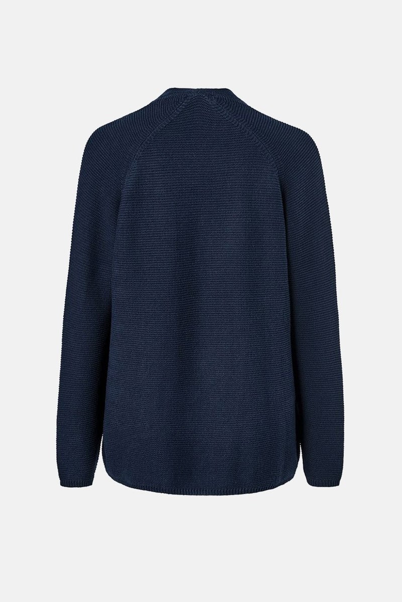 Tchibo Women V-neck Textured Sweater, Navy - Image 2