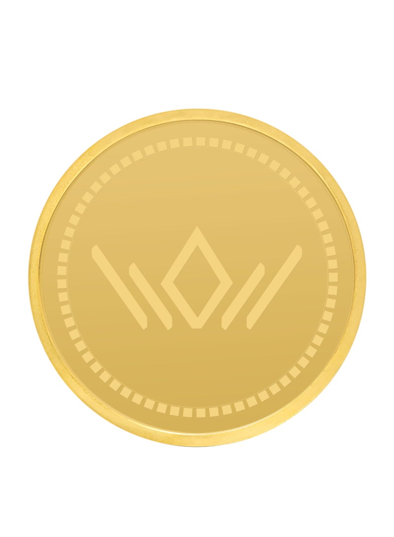 Rafmoh Bullion 2 Gram 24k Gold Coin with Diamond Design - 2 Grams Gold Coin 24KT 999.9 Purity