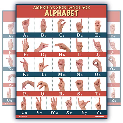 Young N Refined Sign Language abc poster (18x24) large LAMINATED with UPDATED FIXED images - Image 1
