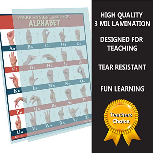 Young N Refined Sign Language abc poster (18x24) large LAMINATED with UPDATED FIXED images - Image 2